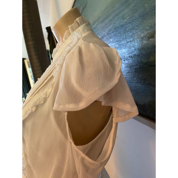 🌱   pretty creamy white lace Blouse women’s top matching silky cami NEW - Picture 7 of 14